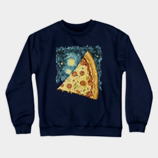 Pizza, Starry Night in Van Gogh style Crewneck Sweatshirt